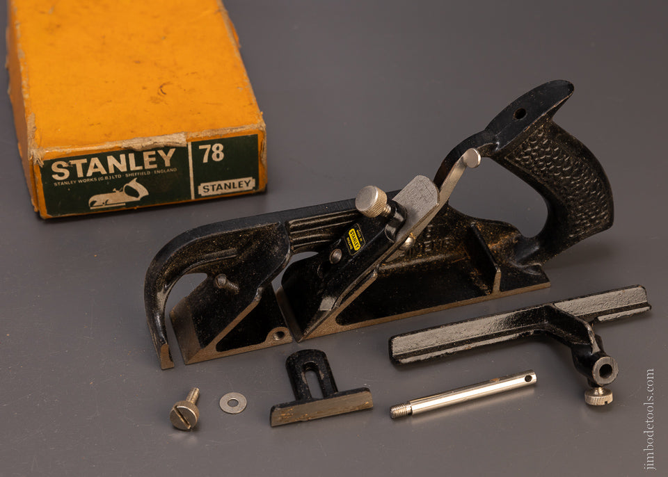 100% Complete STANLEY No. 78 Duplex, Rabbet, and Filletster Plane Near Mint in Box - 107340