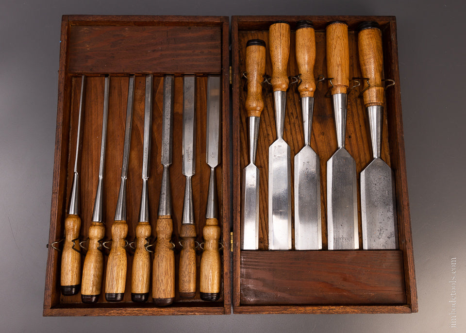 Beautiful Set of 12 KEEN KUTTER Socket Firmer Chisels in Original Box - 107384