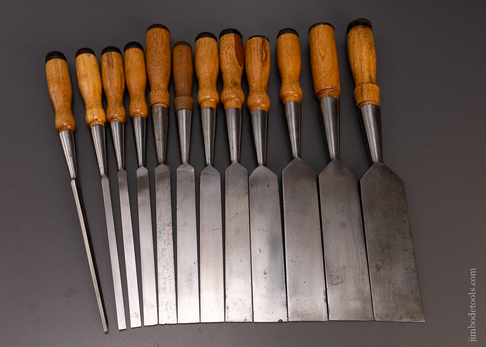 Beautiful Set of 12 KEEN KUTTER Socket Firmer Chisels in Original Box - 107384