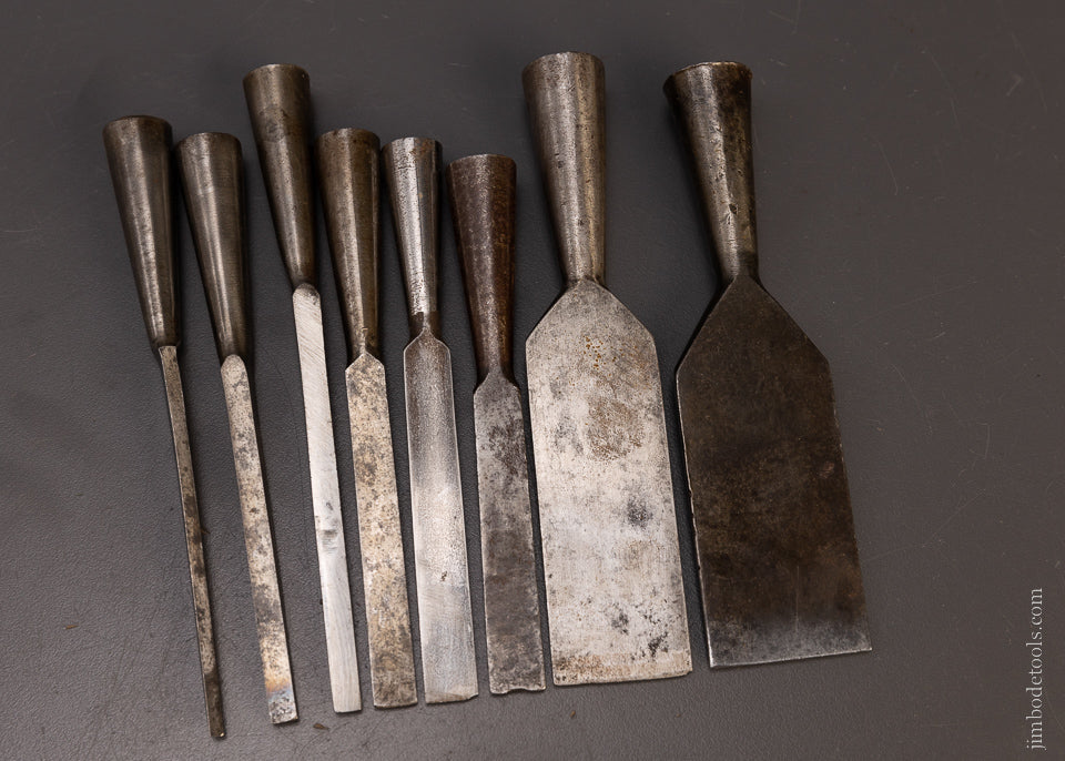 8 JAMES SWAN Chisels 1/8 to 1 1/2 Inch Sizes - 107419