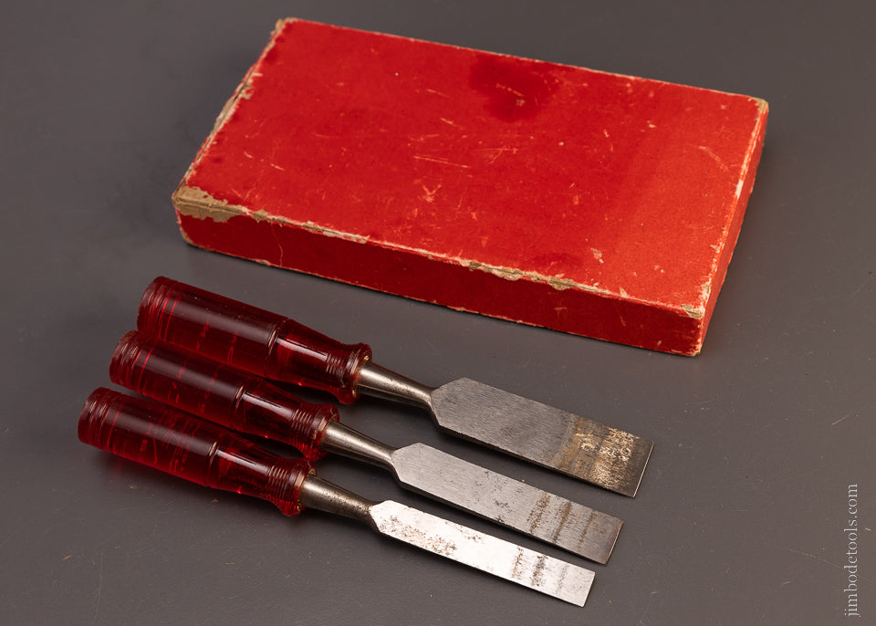 Set of 3 WITHERBY Chisels Mint in Box 107424 Jim Bode Tools