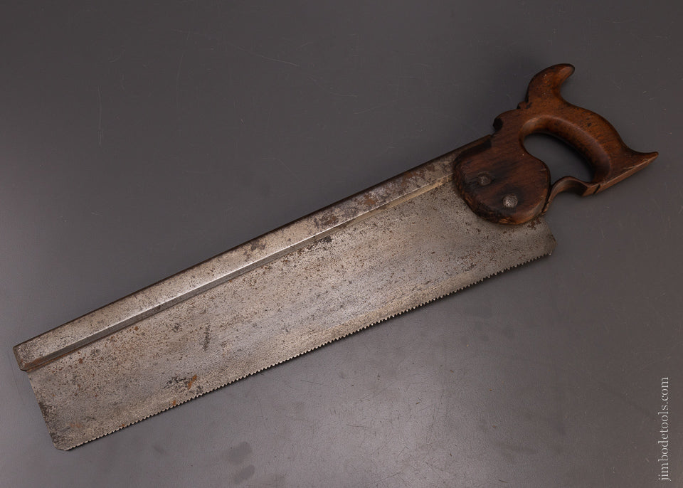 18th Century 16 Inch Back Saw with Riveted Handle - 107434