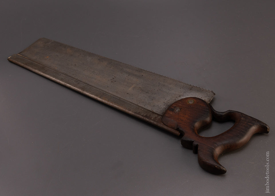 18th Century 16 Inch Back Saw with Riveted Handle - 107434