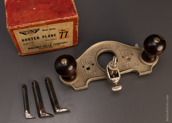 MILLERS FALLS No. 77 Router Plane 100% COMPLETE Mint in Box - 107499