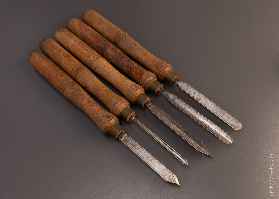 Good User Set of 5 T.H. WITHERBY Turning Chisels - 107520