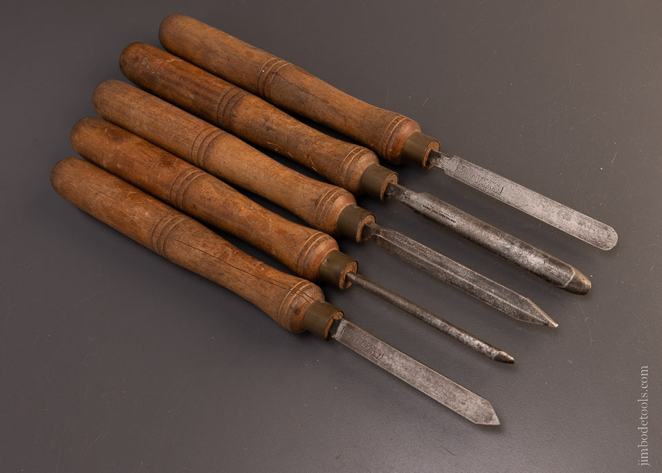 Good User Set of 5 T.H. WITHERBY Turning Chisels - 107520