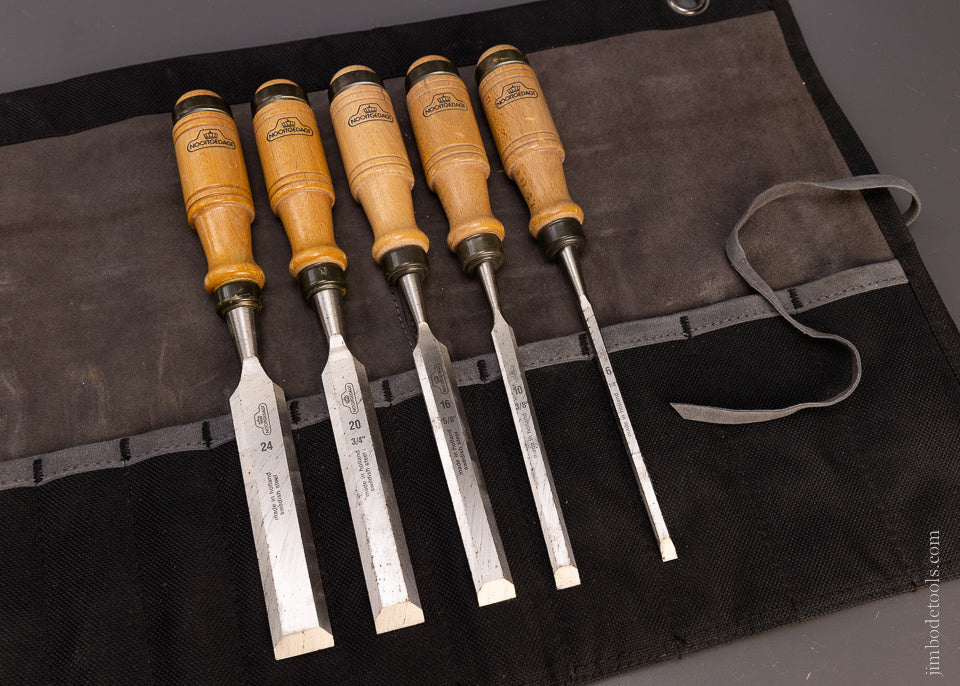 Near Mint Set of 5 Bevel Edge Chisels NOOITGEDAGT - 107563