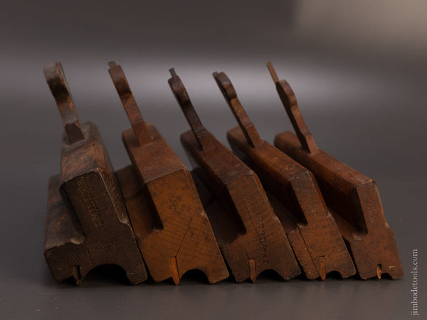 Good Graduated Set of 5 Side Bead Moulding Plane by W. VANCE - 107589