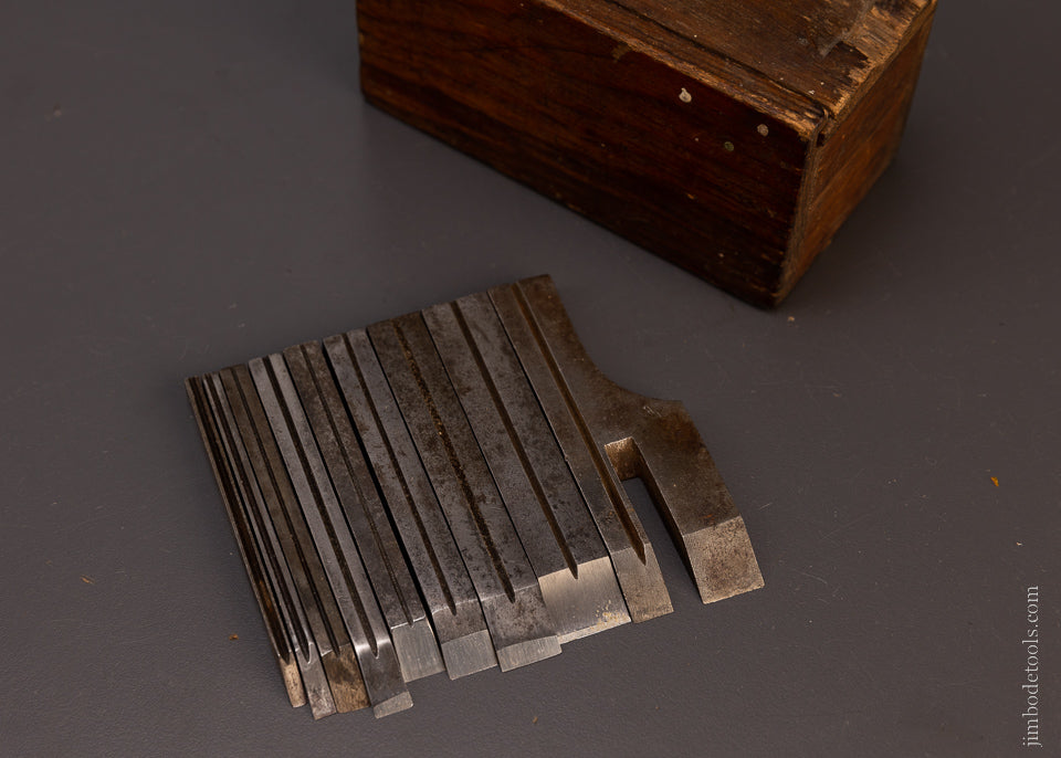 Fine Boxed Set of 9 Cutters for STANLEY MILLERS FALLS PATENT No. 41, 42, 43, 44 Plow Planes - 107600