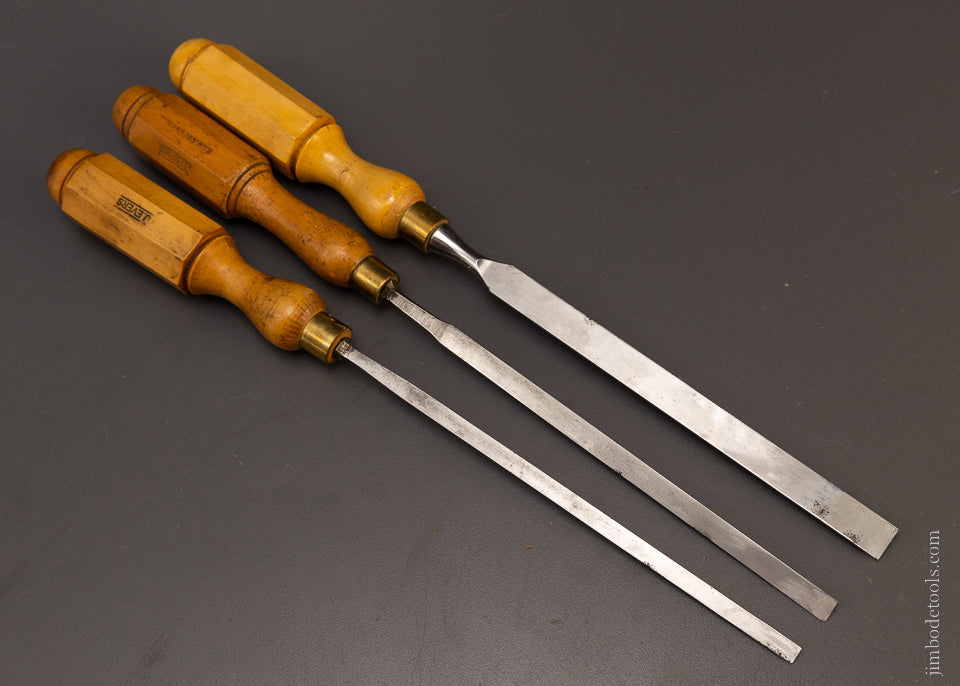 1/4, 3/8, 1/2 Inch Boxwood Paring Chisels - 107628