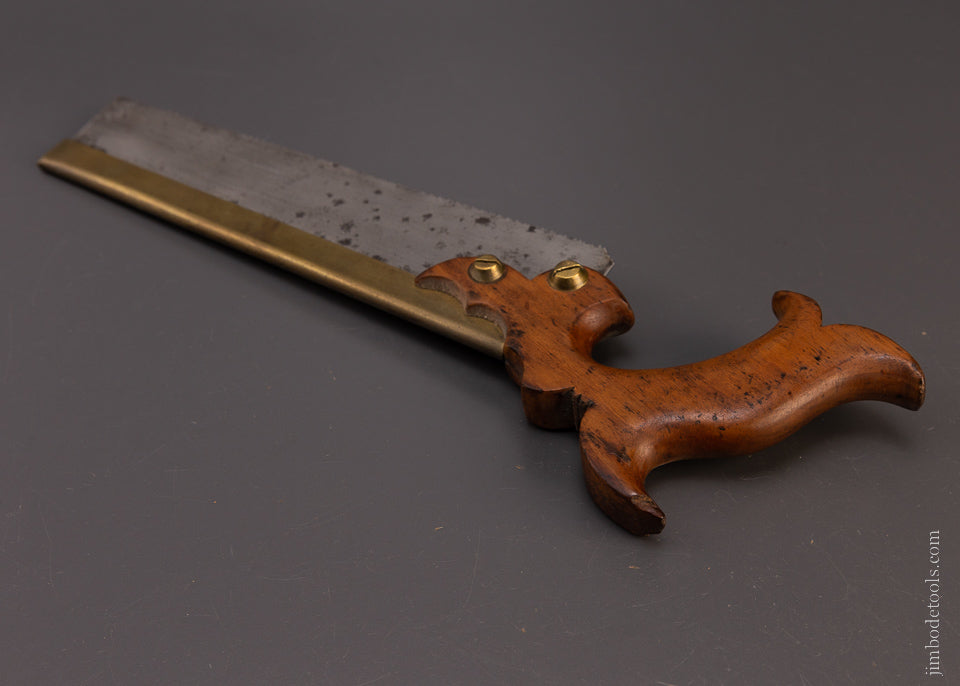 Very Rare PRUYN & VOSBURGH & CO. ALBANY (N.Y.) London Spring Brass Back Triple Cove Saw - 107637