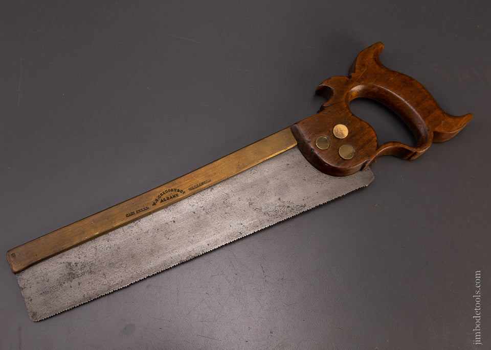 Very Rare “W.B. GREGORY ALBANY N.Y.” Brass Back Saw - 107642