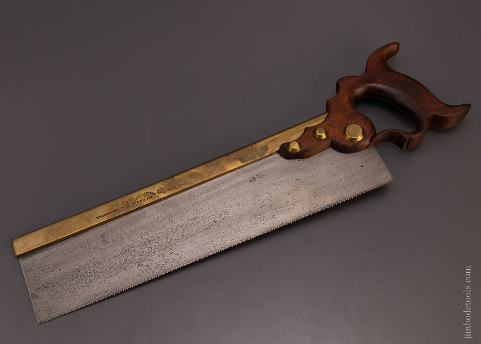 Rare DISTON Brass Back DOUBLE EAGLE Triple Cove Back Saw - 107673