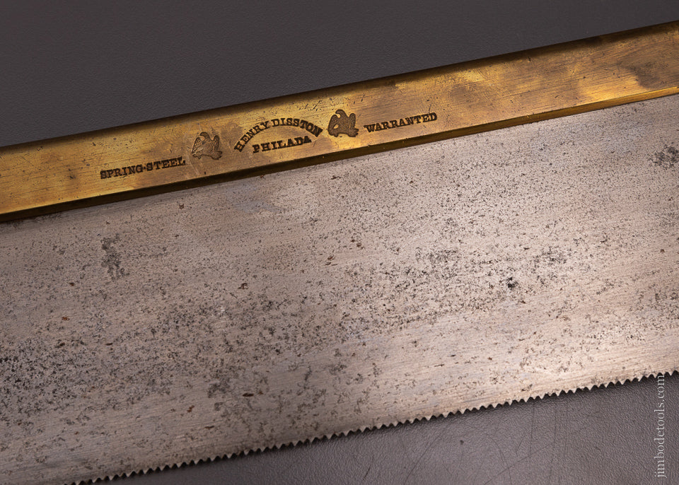 Rare DISTON Brass Back DOUBLE EAGLE Triple Cove Back Saw - 107673