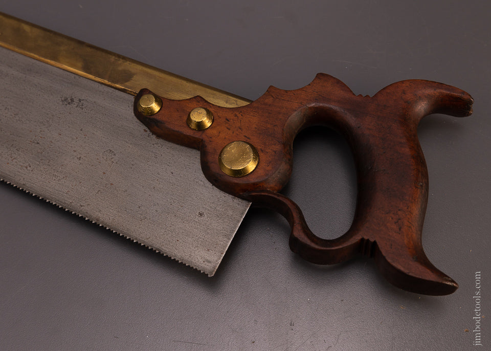 Rare DISTON Brass Back DOUBLE EAGLE Triple Cove Back Saw - 107673