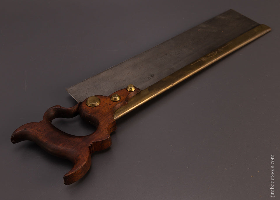 Rare DISTON Brass Back DOUBLE EAGLE Triple Cove Back Saw - 107673