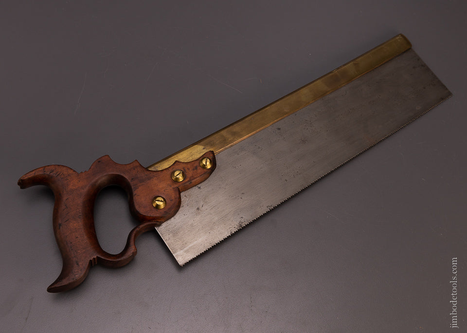 Rare DISTON Brass Back DOUBLE EAGLE Triple Cove Back Saw - 107673