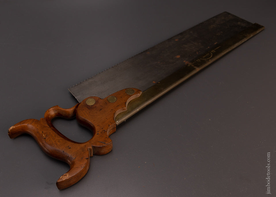 Rare PHELPS ORMSBEE & JORDAN NEW YORK Double Eagle Triple Cove Brass Back Saw - 107739