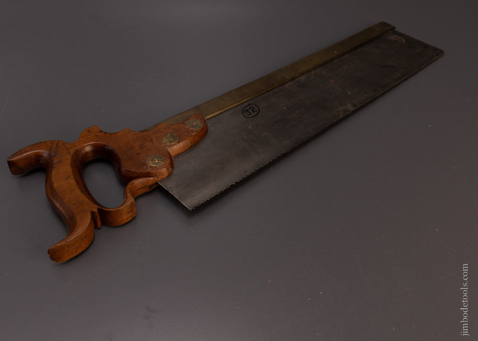 Rare PHELPS ORMSBEE & JORDAN NEW YORK Double Eagle Triple Cove Brass Back Saw - 107739