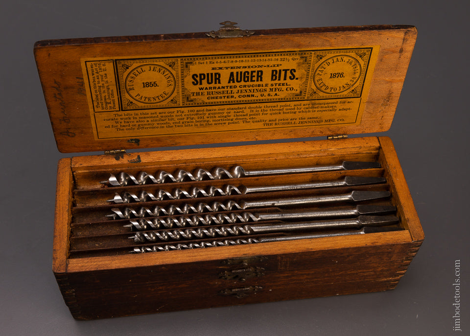 Fine Set of 13 RUSSELL JENNINGS Auger Bits in Original Three Tiered Box - 107741