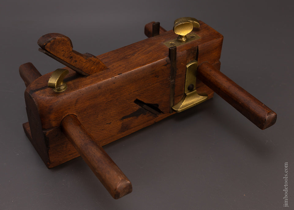 Rare P.H. MANCHESTER Moving Filletster Plane with Brass Thumb Screw Arms - 107748