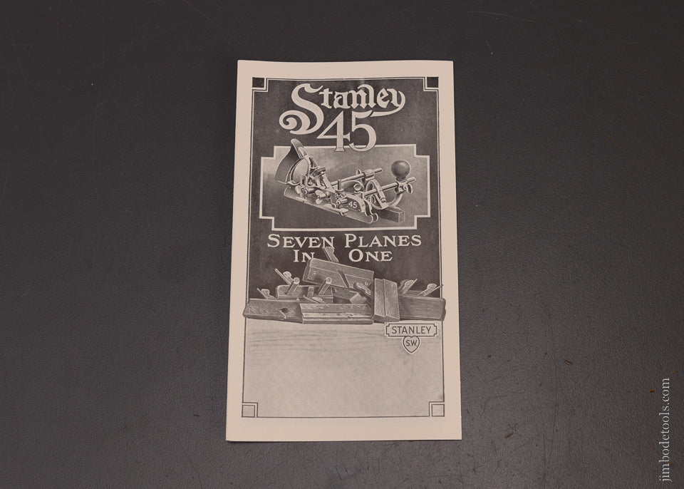 STANLEY No. 45 Plane Instructions REPRINT from the 20’s - 107819