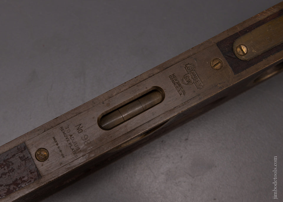 STANLEY No. 98 Brass Bound Rosewood Level - 107836
