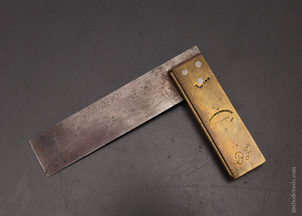JOHNSON & CONAWAY PHILADA 4 Inch Brass & Steel Try Square - 107869