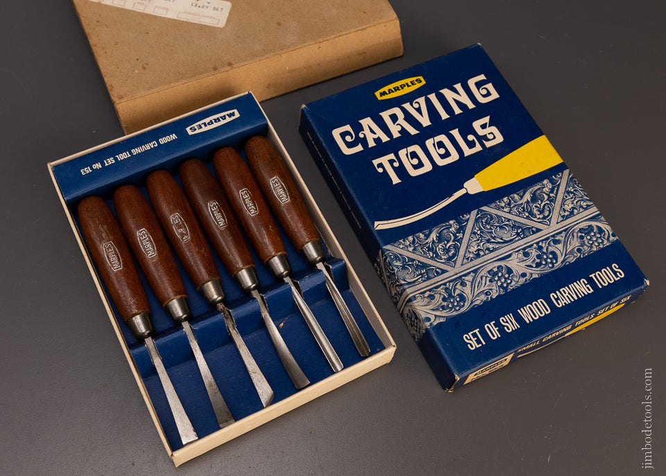 MARPLES No. 153 Set of 6 Small Carving Tools Mint in Box - 107888