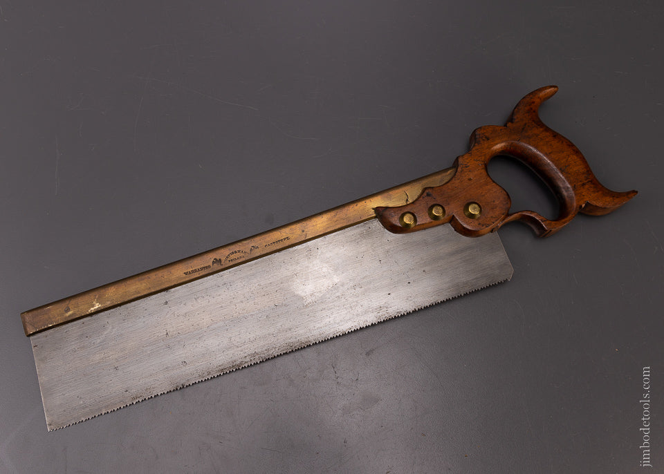 Rare Conical Nut, Triple Cove 14 Inch Brass Back Saw by “CURTIS & HAND PHILADA - 107923