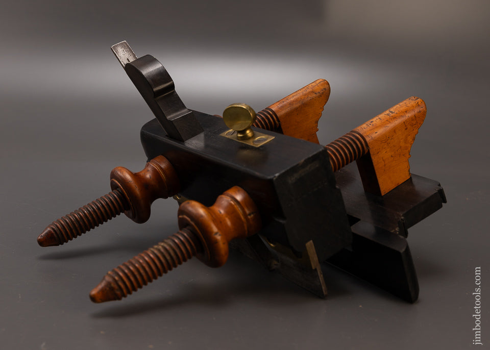 Stunning Solid Ebony Screw Arm Plow Plane by DENISON - 107931