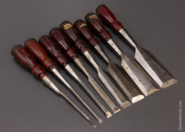 Extra Fine Set of 8 STANLEY No. 750 Chisels - 107936