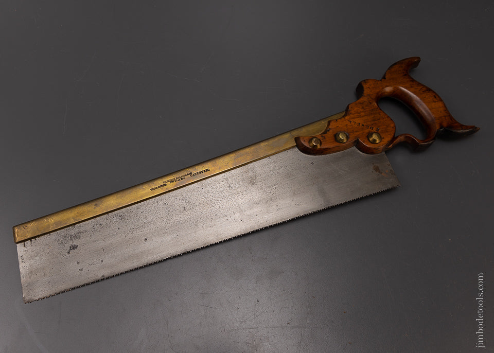 DILLWORTH BRANSON & CO. Triple Cove Conical Nut 16 Inch Brass Back Saw - 107948