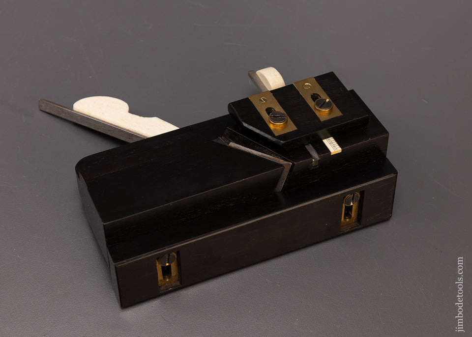 Rare JIM LEAMY 3/4 Scale Ebony & Bone Moving Filletster Plane 6 1/2 inch - EXCELSIOR 107970