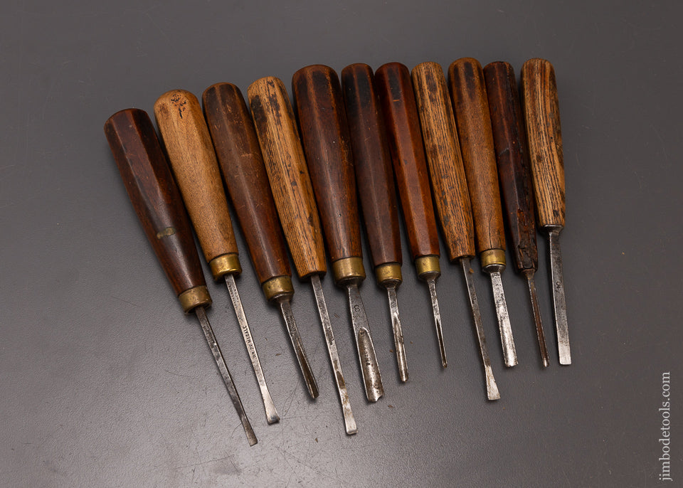 Set of 11 HERRING BROS. Carving Chisels Gouges - 107971