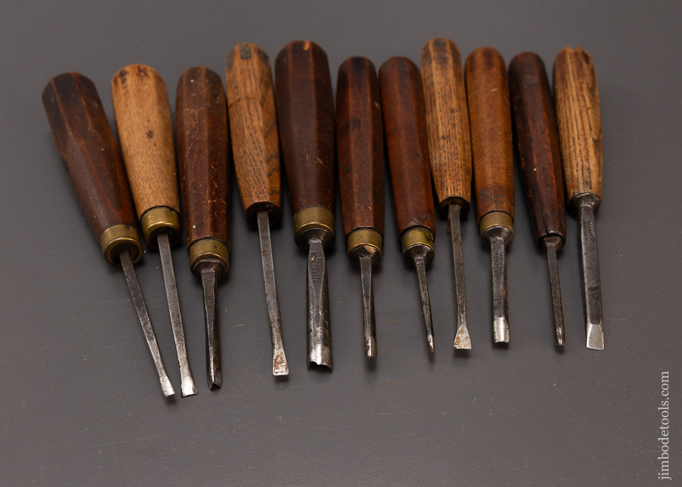 Set of 11 HERRING BROS. Carving Chisels Gouges - 107971