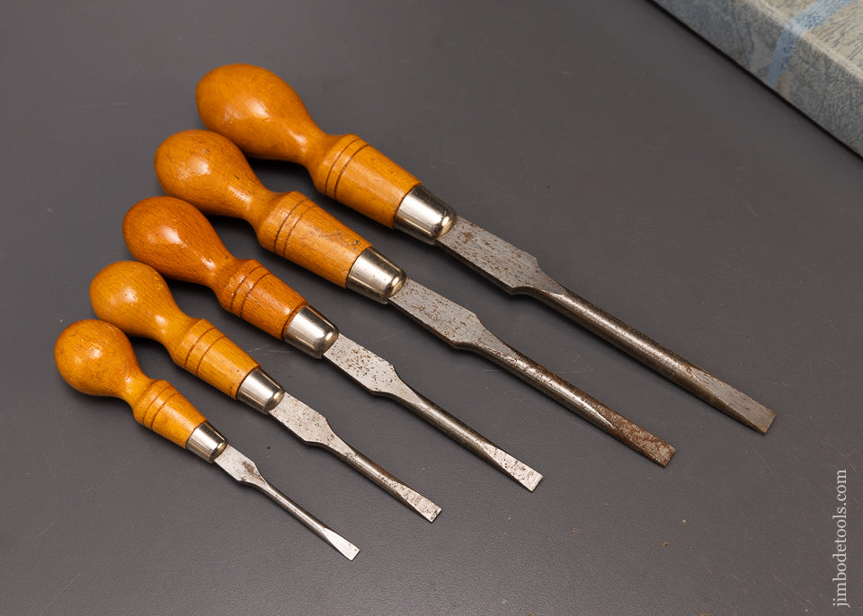 Set of 5 Cabinet Screwdrivers FOOTPRINT Near Mint in Box - 107986