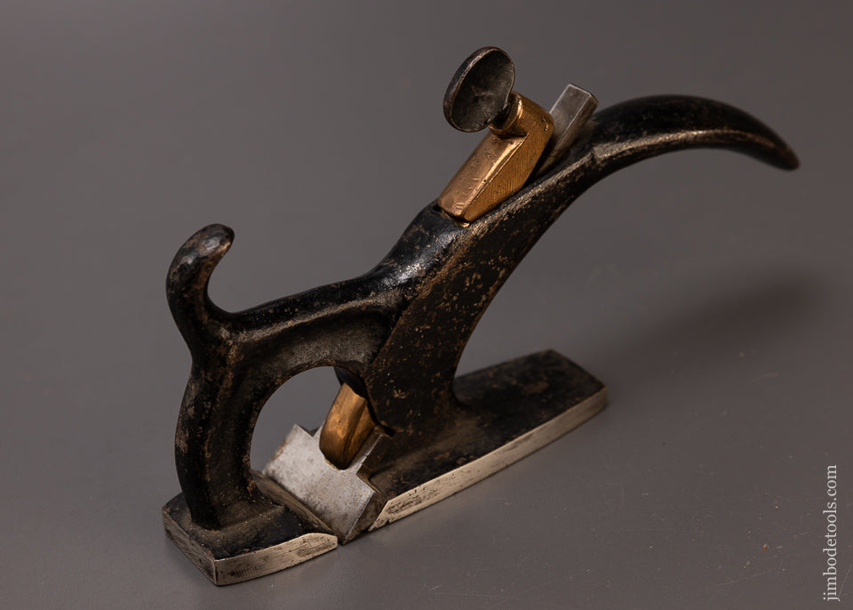 Pretty Iron & Brass Coach Maker’s Tail Handle Rabbet Plane - 107996