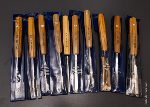 Dead Mint in Wrapper Set of 10 PFEIL SWISS MADE Carving Chisels Gouges - 108002