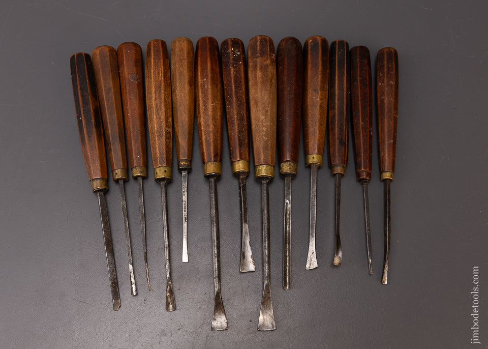 Set of 13 Fine HERRING BROS. Carving Chisels Gouges - 108003