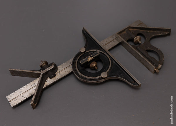 BROWN & SHARPE 12 Inch Combination Square with Protractor & Center Fin ...