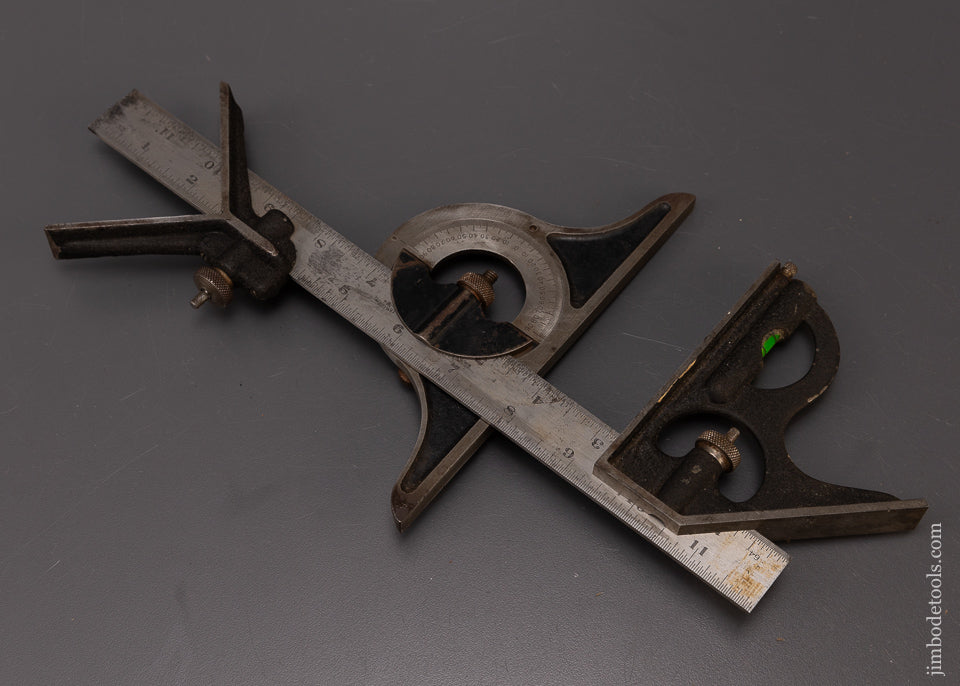 BROWN & SHARPE 12 Inch Combination Square with Protractor & Center Finder -  108031