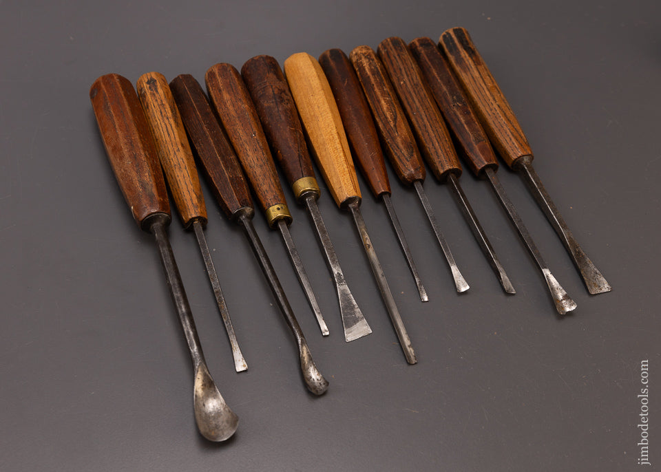 Set of 11 HERRING BROS. Carving Chisels Gouges - 108078