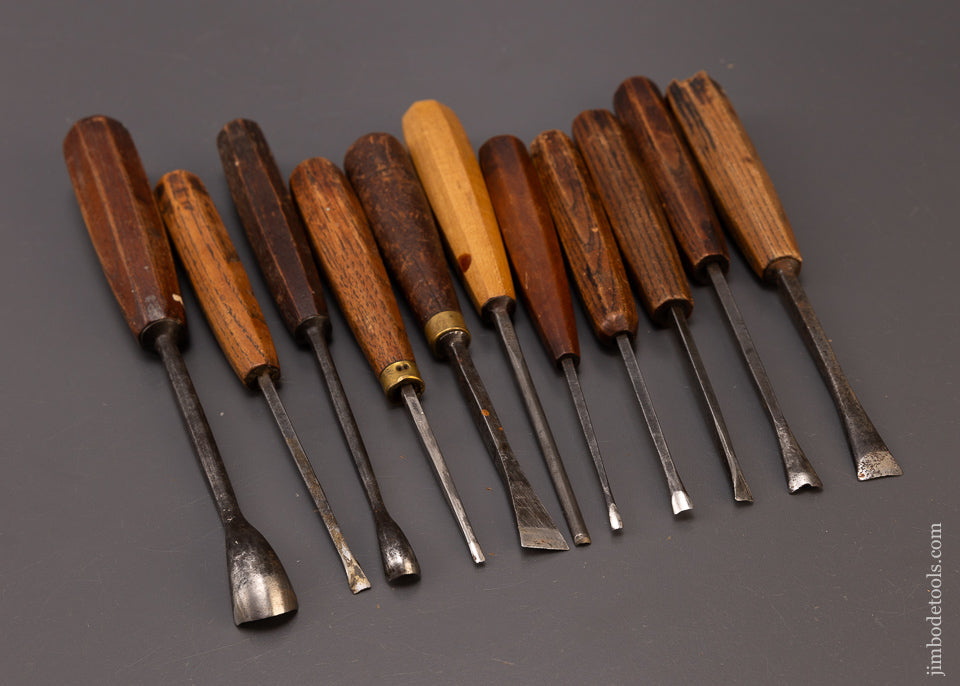 Set of 11 HERRING BROS. Carving Chisels Gouges - 108078