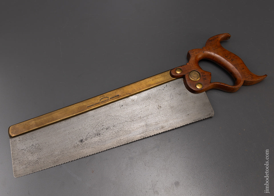 Rare RICHARDSON MECHANINCS PRIDE No Set Brass Back Saw - 108111
