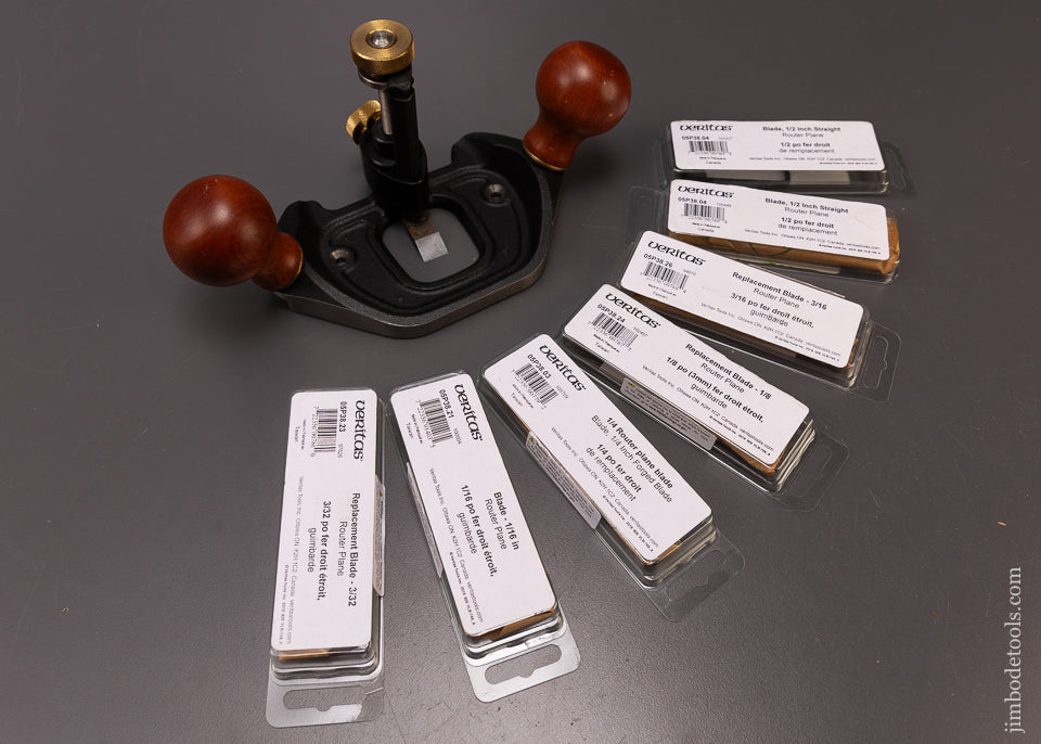 VERITAS Large Router Plane with 7 Irons Near Mint & Unused - 108142