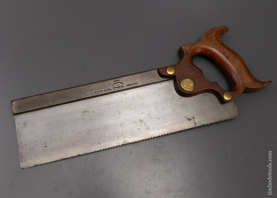 Rare Compact 12 Inch RICHARDSON SPRING STEEL Back Saw - 108162