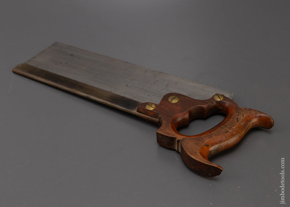Rare Compact 12 Inch RICHARDSON SPRING STEEL Back Saw - 108162