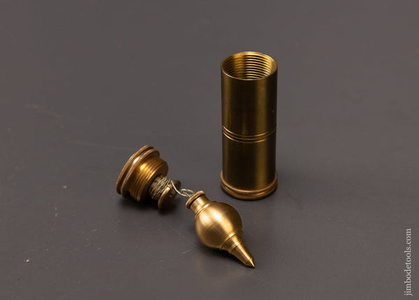 1 3/8 Inch Mini Brass Plumb Bob with Reel & Fitted Case - 108217
