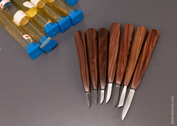 Mint Set of 7 Rosewood Handle Carving Knives - 108232